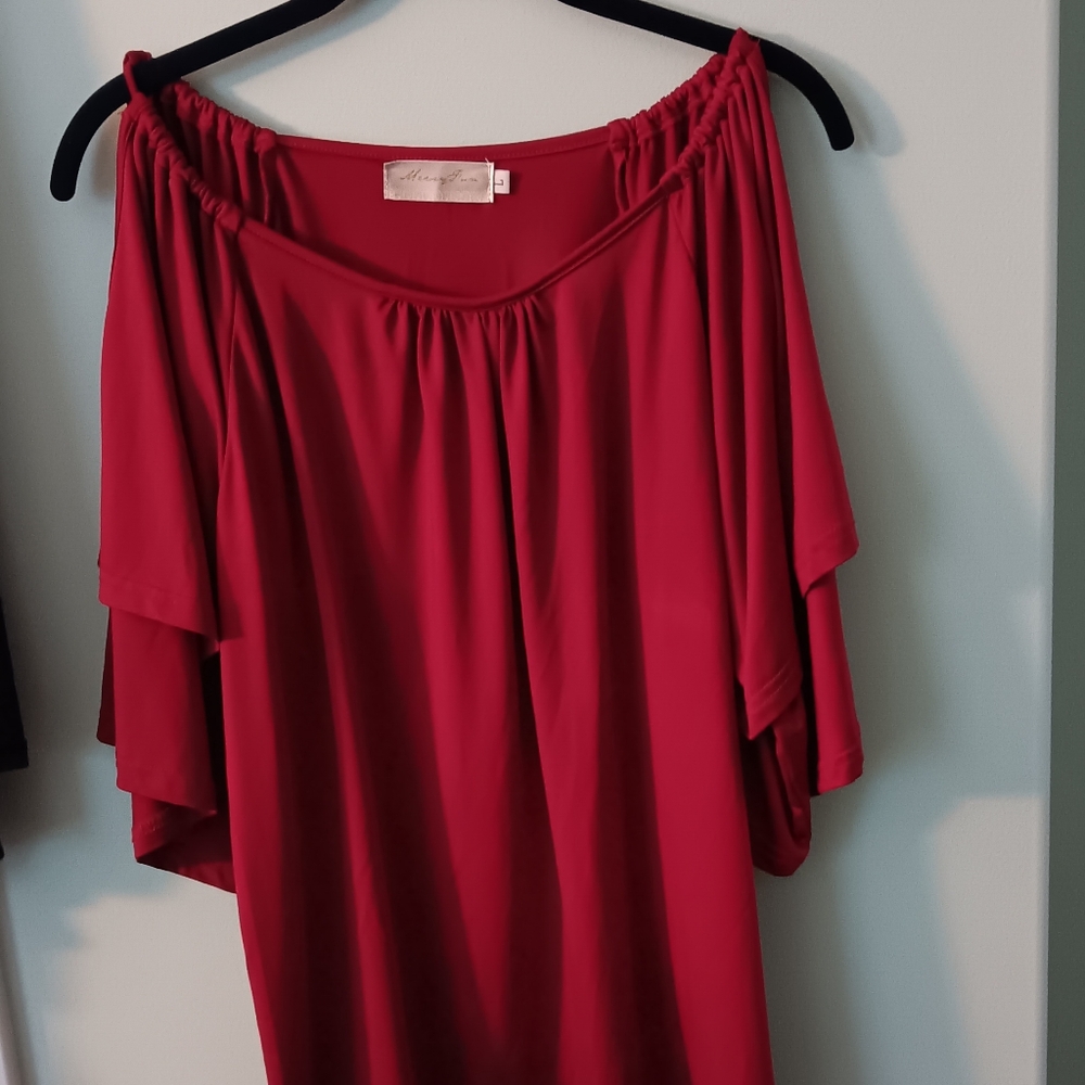 Rayon Red Holidays Top